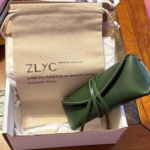Green Leather Key & Card Holder